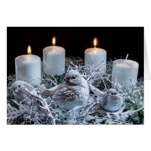 White Advent Wreath Cards (Front Horizontal)