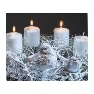 White Advent Wreath Metal Print