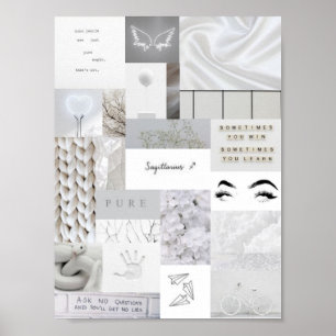 white aesthetic sagittarius zodiac sign poster