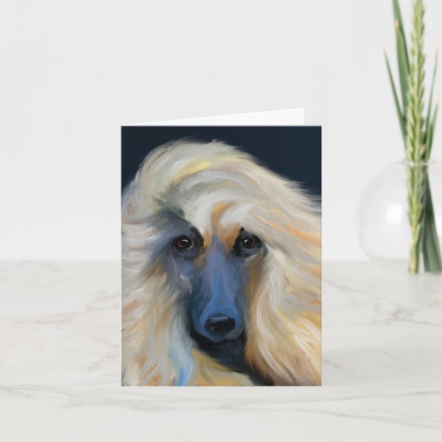 White Afghan Hound  Card (Front)