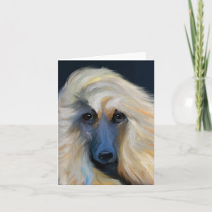 White Afghan Hound Card