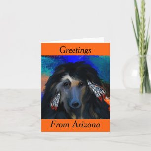 White Afghan Hound Card