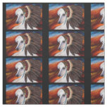 White Afghan Hound Fabric