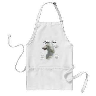 White Afghan Hound History Adult Apron