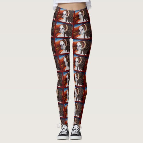 White Afghan Hound Leggings