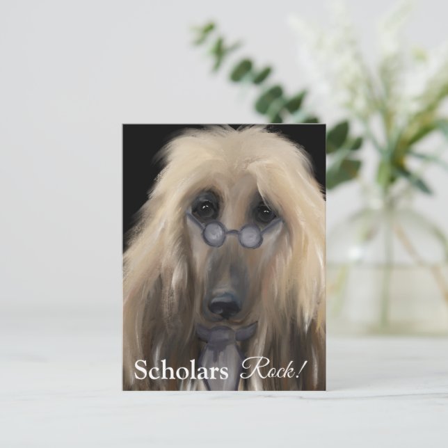 White Afghan Hound    Postcard (Standing Front)
