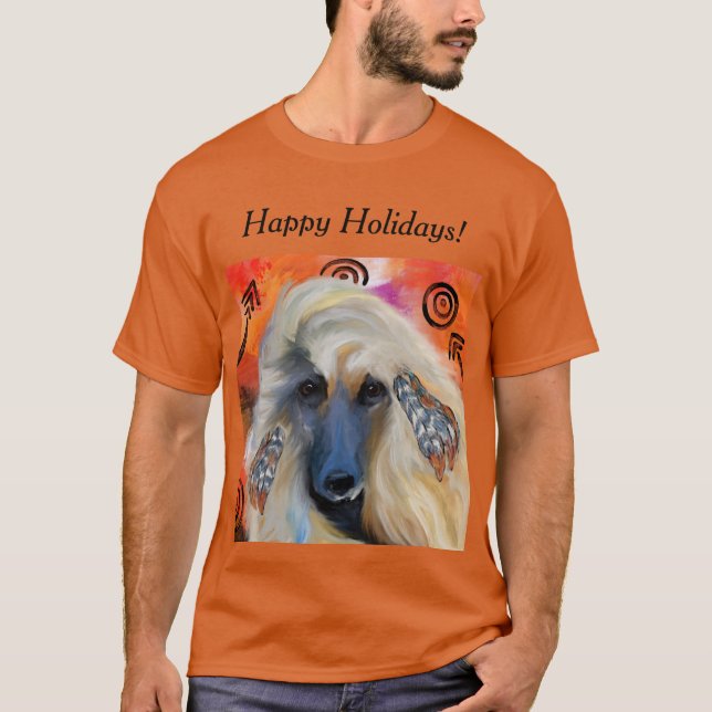 White Afghan Hound   T-Shirt (Front)