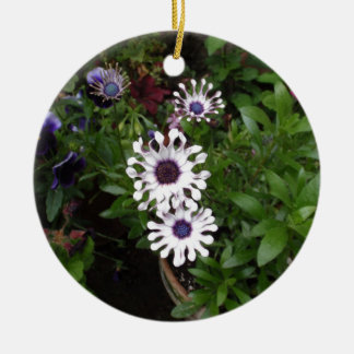 White African Daisy Ceramic Ornament
