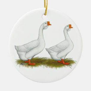 White African Geese Ceramic Ornament