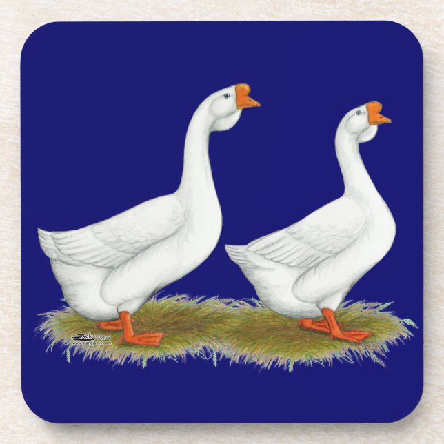 White African Geese Drink Coaster (Front)