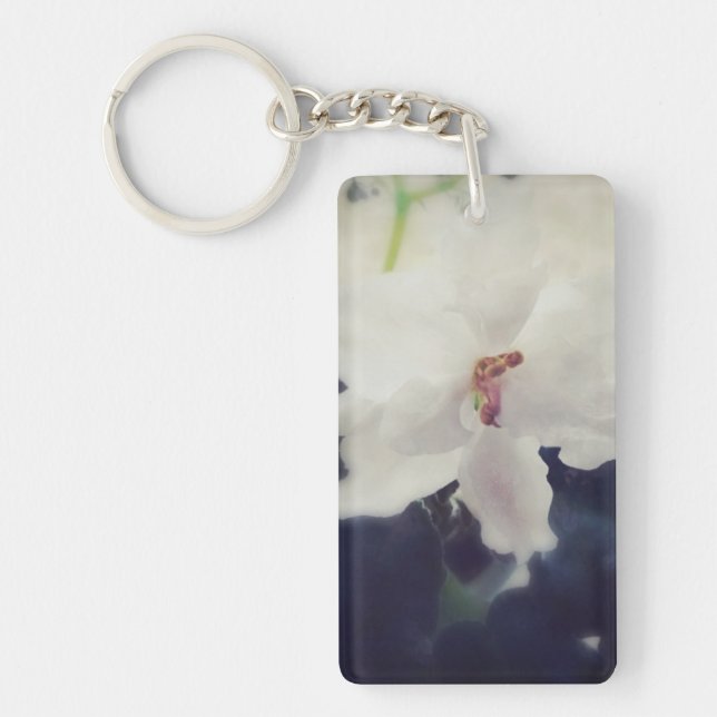 White African Violet Keychain (Front)