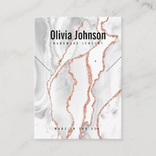 White Agate Jewelry Earrings Necklace Display Business Card