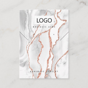 White Agate Jewelry Earrings Necklace Display Card