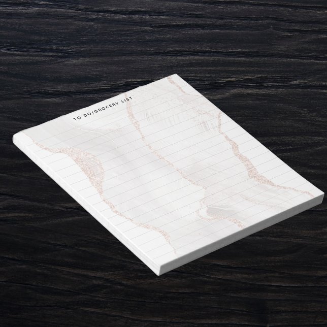 White agate marble elegant modern lined notepad (Creator Uploaded)
