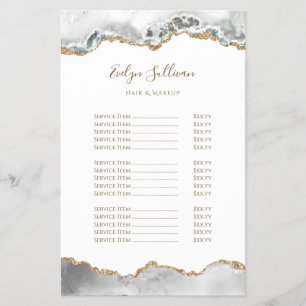 White agate price list flyer