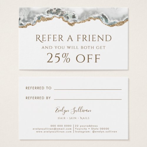 White Agate Referral Card