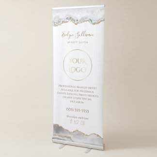 white agate retractable banner