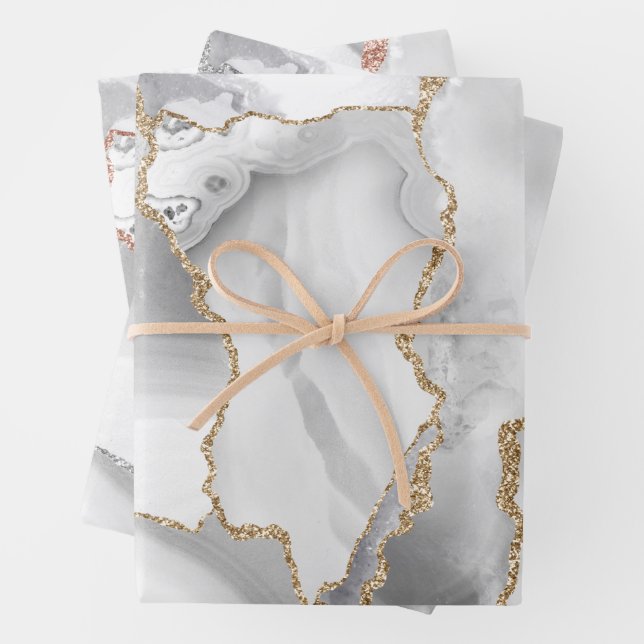 white agate wrapping paper sheets (In situ)