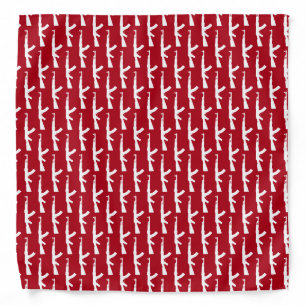 White AK-47 Weapon Assault Rifle Guns, Dark Red Bandana