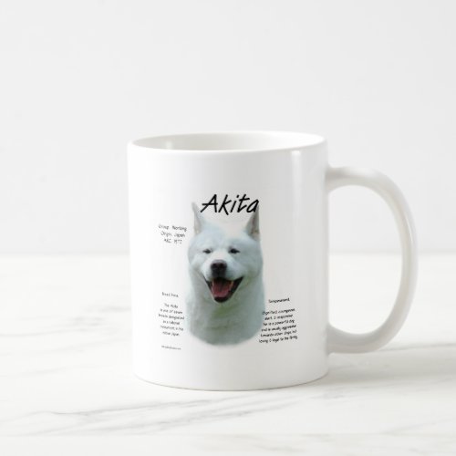 White Akita History  Coffee Mug