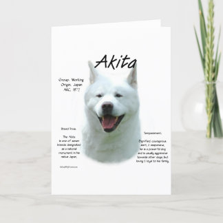White Akita History Holiday Card