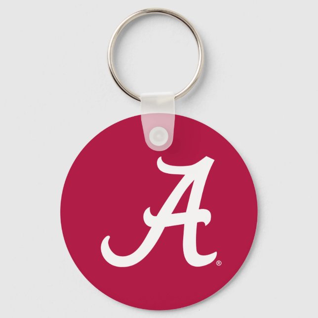 White Alabama A Keychain (Front)