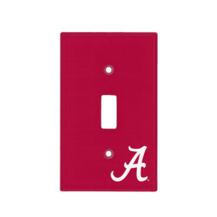 White Alabama A Light Switch Cover