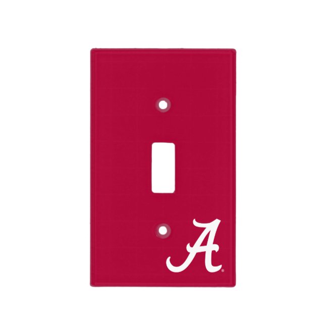 White Alabama A Light Switch Cover (Front)