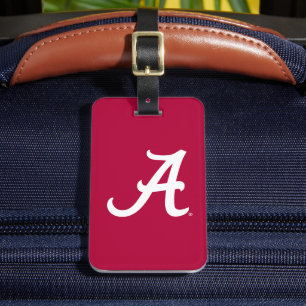 White Alabama A Luggage Tag