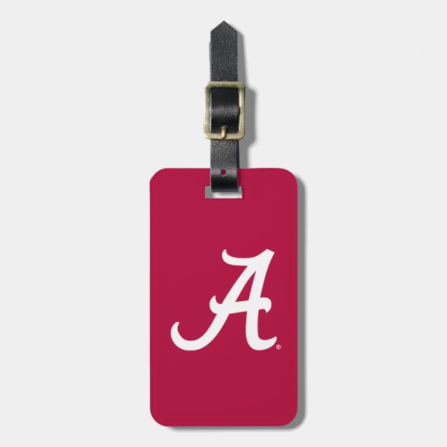 White Alabama A Luggage Tag (Front Vertical)