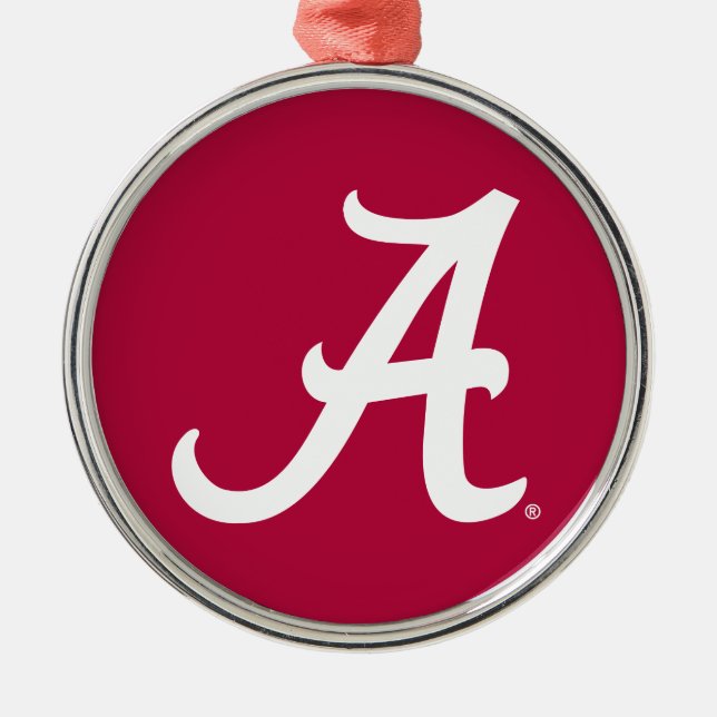 White Alabama A Metal Ornament (Front)