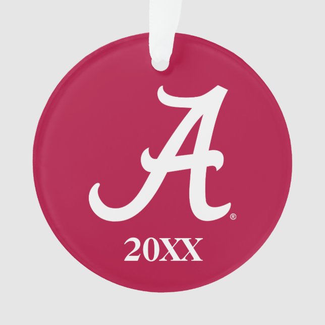 White Alabama A Ornament (Front)