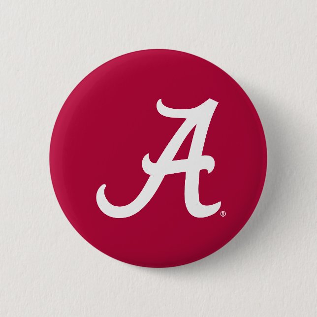 White Alabama A Pinback Button (Front)