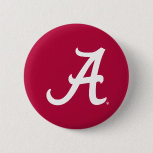 White Alabama A Pinback Button