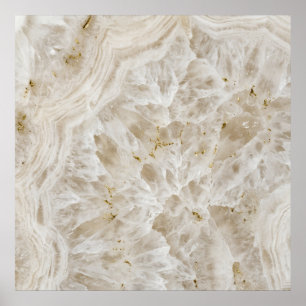 White Alabaster Crystal Rock Natural Stone Texture Poster