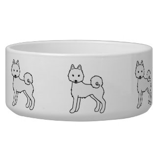 White Alaskan Klee Kai Cute Cartoon Dog Bowl