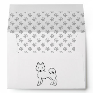 White Alaskan Klee Kai Cute Cartoon Dog Envelope
