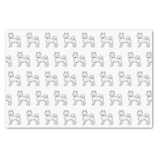 White Alaskan Klee Kai Cute Cartoon Dog Pattern Tissue Paper