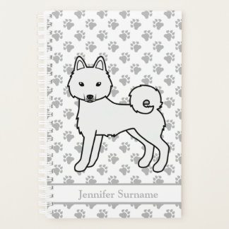 White Alaskan Klee Kai Cute Cartoon Dog Planner