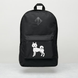 White Alaskan Klee Kai Cute Cartoon Dog Port Authority® Backpack