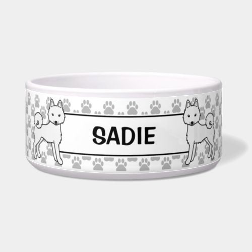 White Alaskan Klee Kai Dogs  Name Bowl