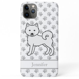 White Alaskan Malamute Cute Cartoon Dog &amp; Name iPhone 11 Pro Max Case