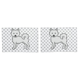 White Alaskan Malamute Cute Cartoon Dog Pillow Case