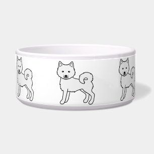 White Alaskan Malamute Cute Cartoon Dogs Bowl