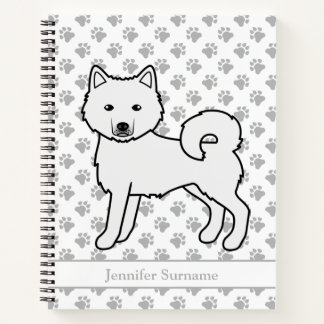 White Alaskan Malamute Dog &amp; Custom Text Notebook