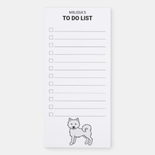 White Alaskan Malamute Dog To Do List Magnetic Notepad