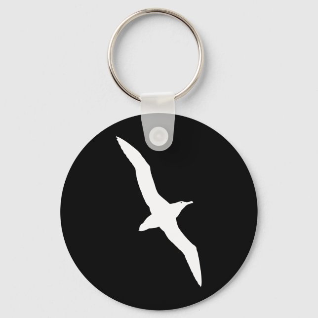 White Albatross Bird In Flight Keychain (Front)