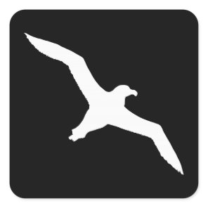 White Albatross Square Sticker