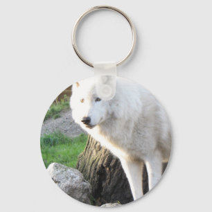 White albino wolf spirit - Therian gifts Keychain
