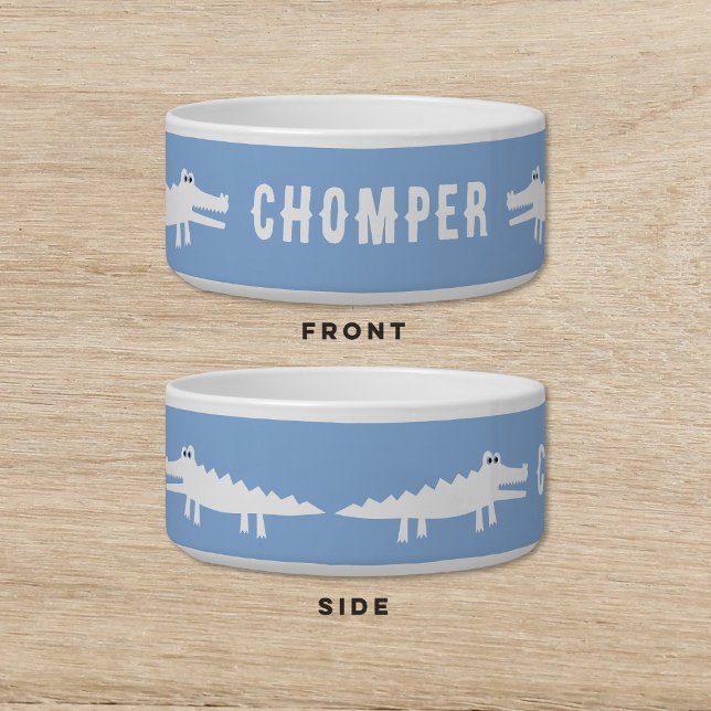 White Alligator Blue Dog Cat Pet Bowl (Creator Uploaded)